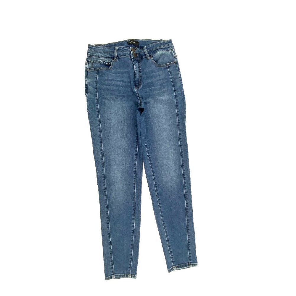 Ashley Stewart Skinny Double Side hem Women's size 12 Medium Blue Denim Jeans